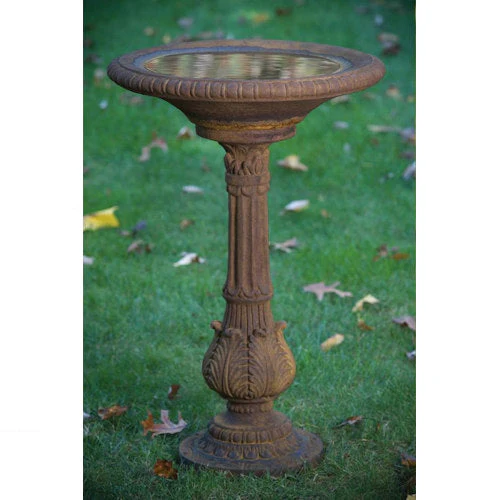 Victorian Fern Leaf Bird Bath 34" High