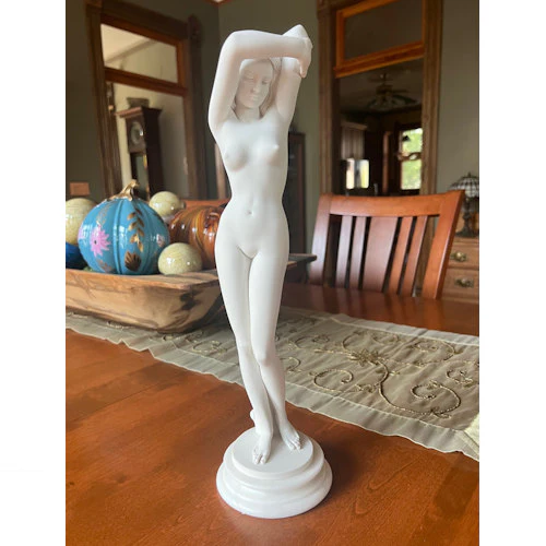 Classical Female Virgo Nude 16" High Statue - Shameful Girl