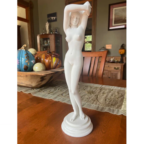Classical Female Virgo Nude 16" High Statue - Shameful Girl - Image 2