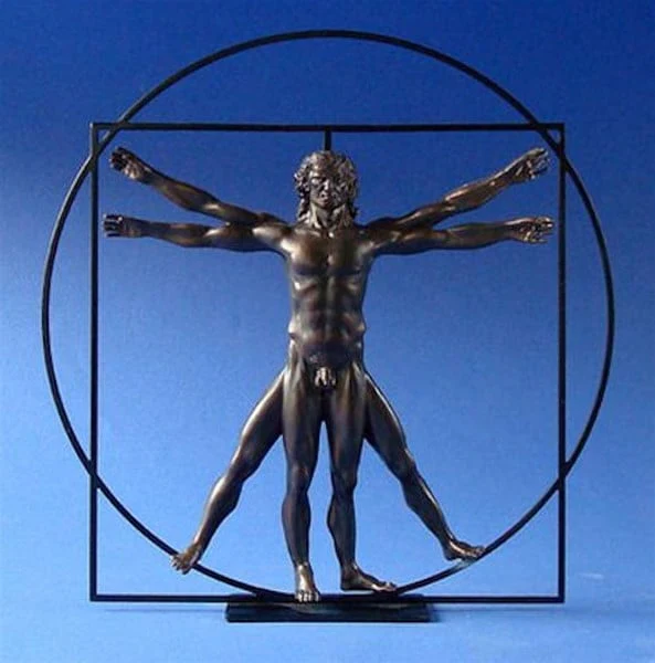 Vitruvian Universal Man By Leonardo Da Vinci Statue - Image 2