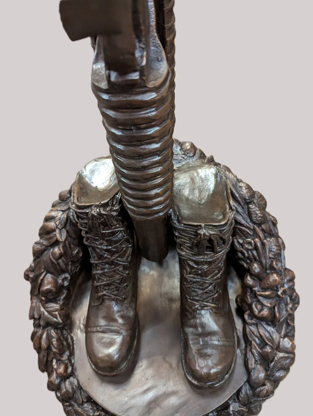 War Memorial Battle Guardian of Freedom Bronze Battle Cross Sculpture - Image 6