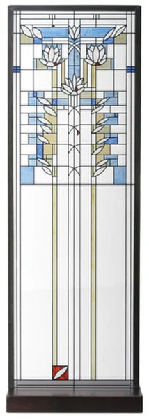 Waterlilies by Frank Lloyd Wright Art Glass Panel Sculpture
