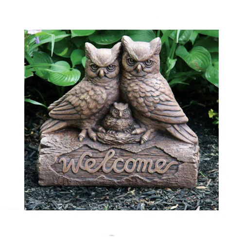 Welcome Owls Garden Sculpture - Image 2