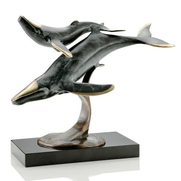 Whales Whale Song Brass Sculpture