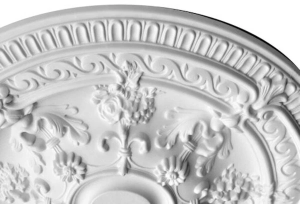 White Scroll Rose Ceiling Medallion 26 Inch - Image 3
