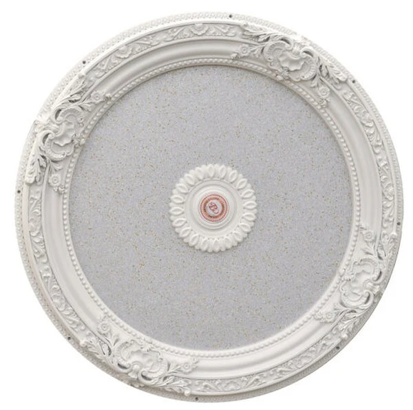 White Silver Round Ceiling Medallion 36 Inch