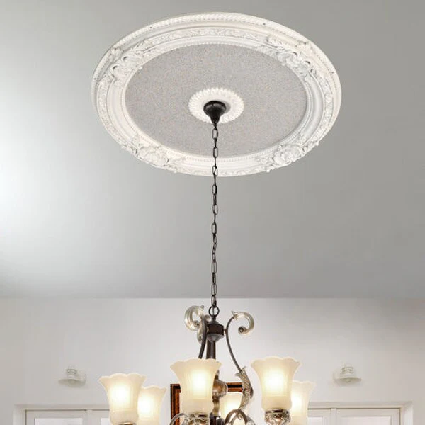 White Silver Round Ceiling Medallion 36 Inch - Image 2