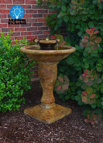 Windstone Garden Cement Fountain with Light