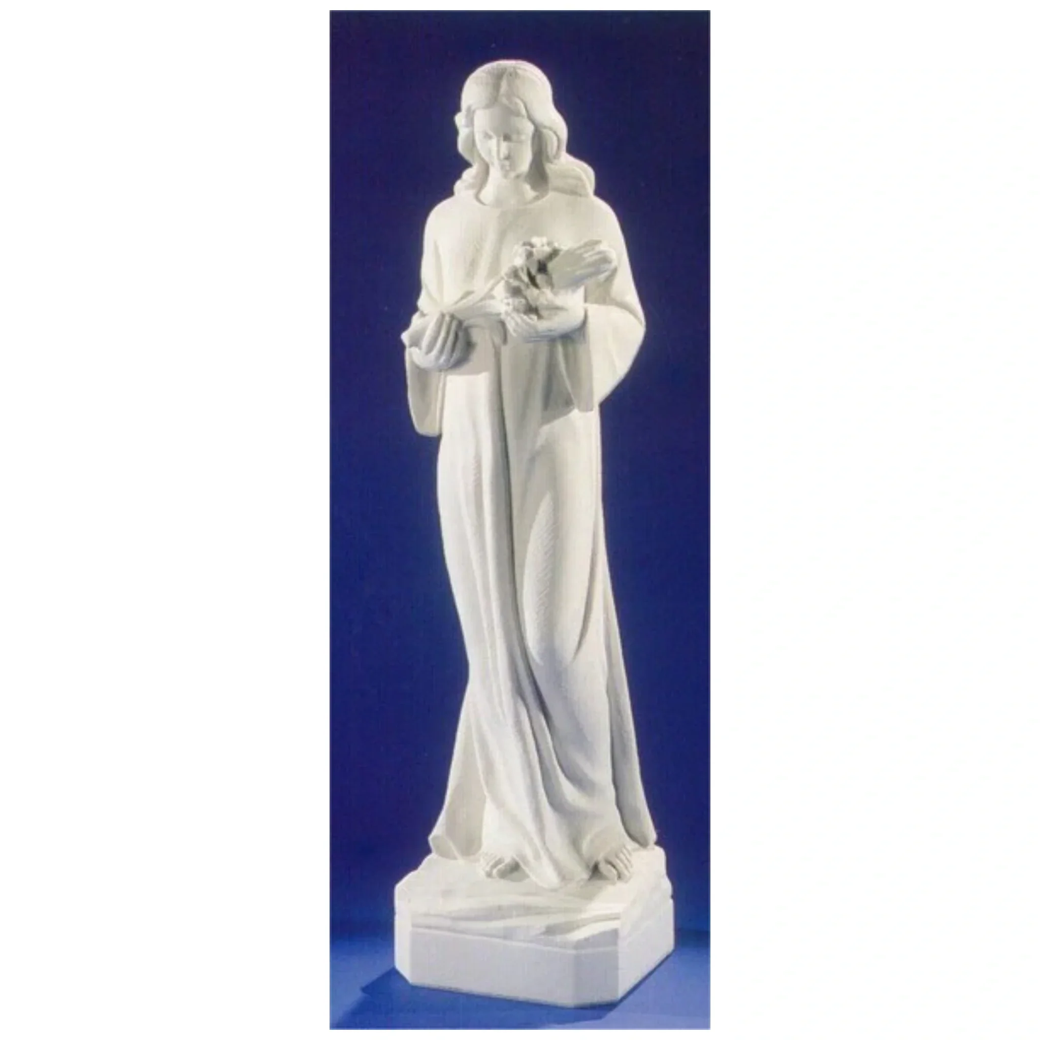 Marble Woman With Flowers 34" Tall - Image 2