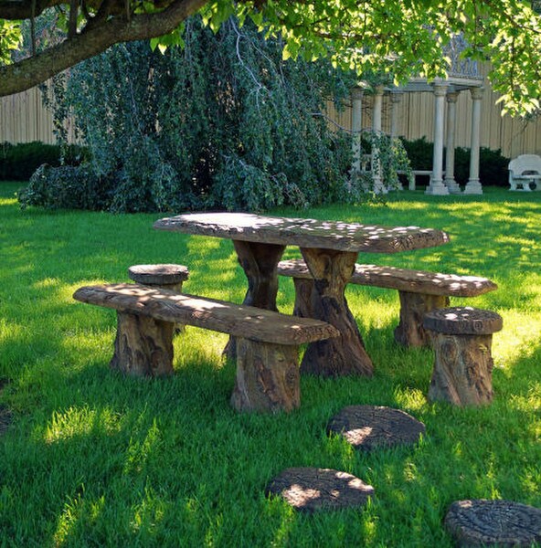 Woodland Table Benches Stools Set