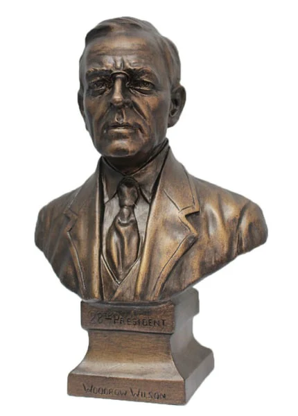 Woodrow Wilson Bust Sculpture 8.5" High