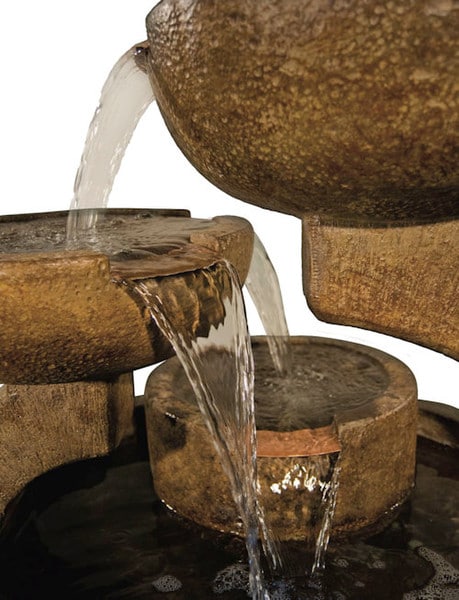 Zen Three Bowl Garden Fountain - Image 2