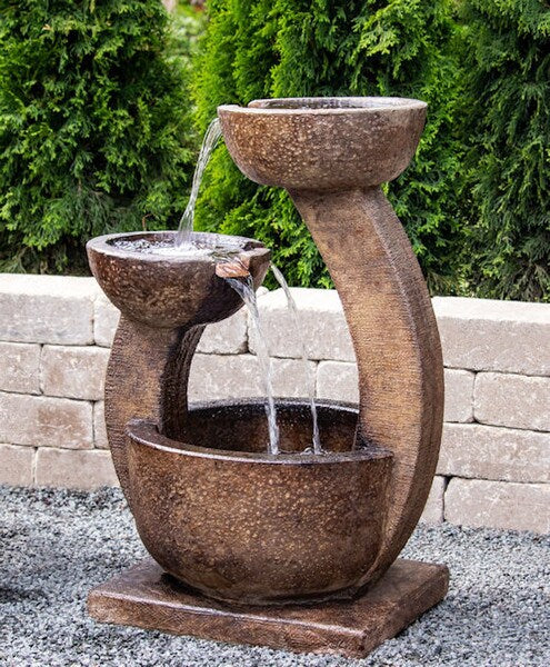 Zen Two Bowl Garden Fountain